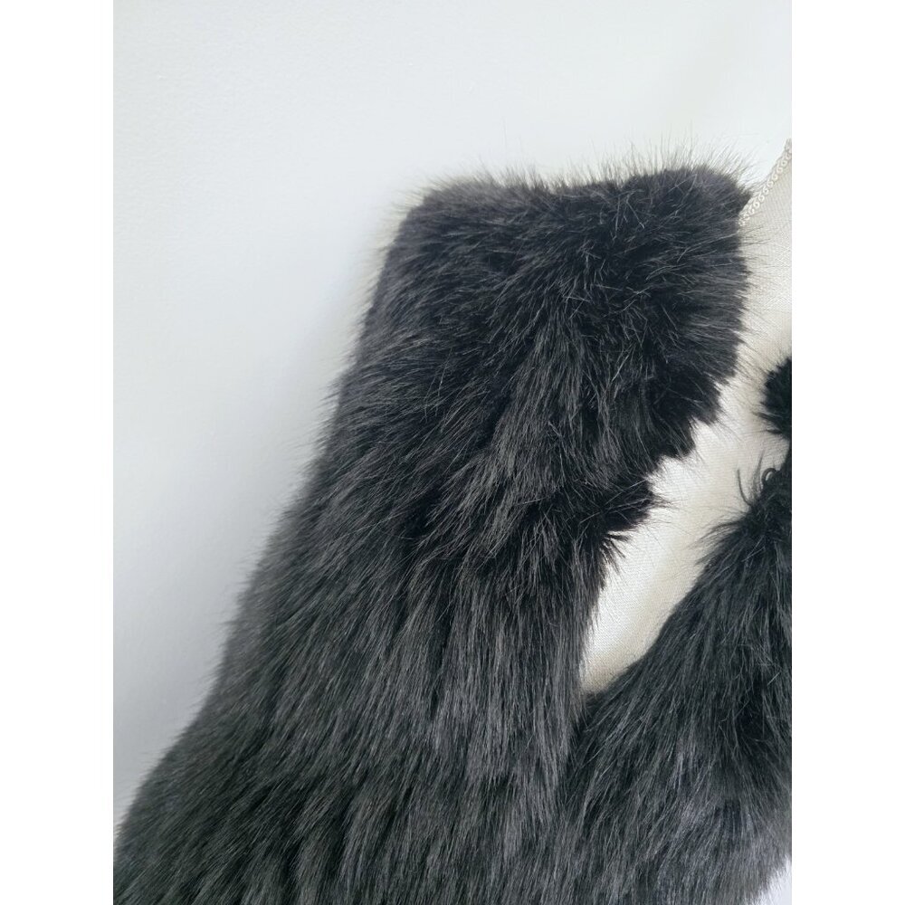 Donna Salyers Fabulous Furs Faux Fur Hair Black Vegan Vest Size S Small — image 3 of 8